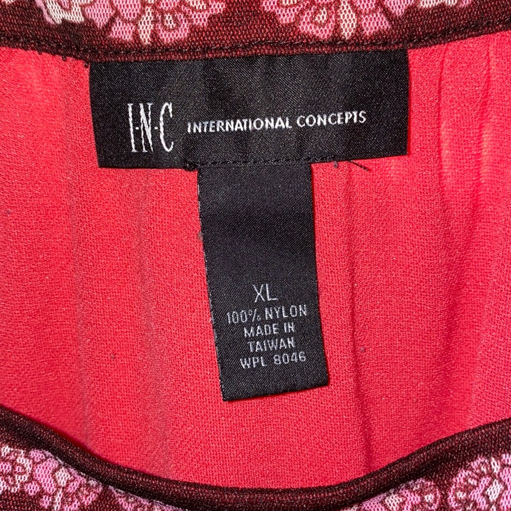 INC Coral and Purple Blouse